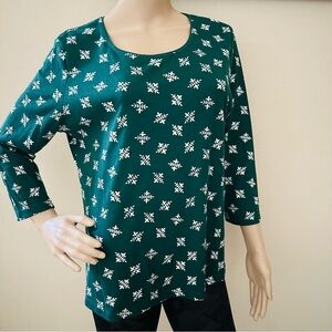 Karen Scott Womens Printed Tee Pullover Sz LP